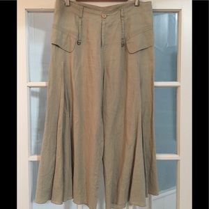 High end linen cropped pant, 8, palazzo